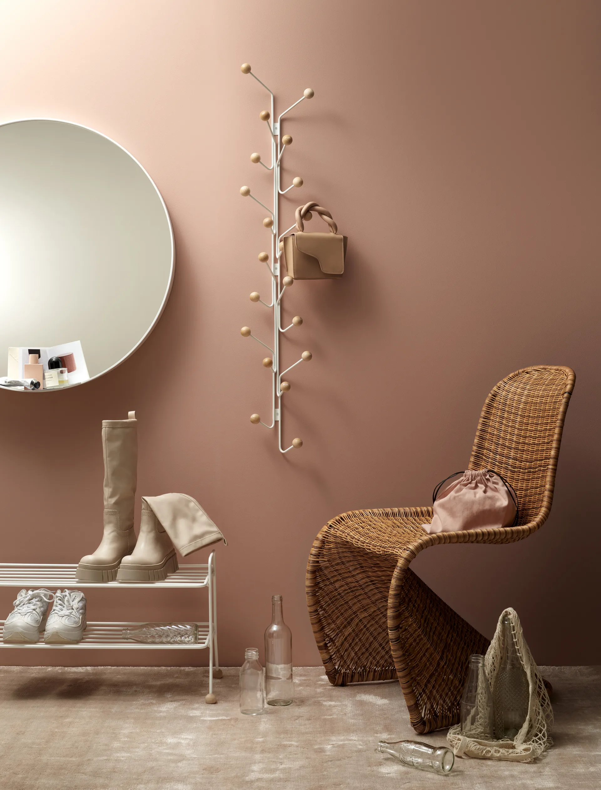 Bill Vertical hanger, Greige Maze