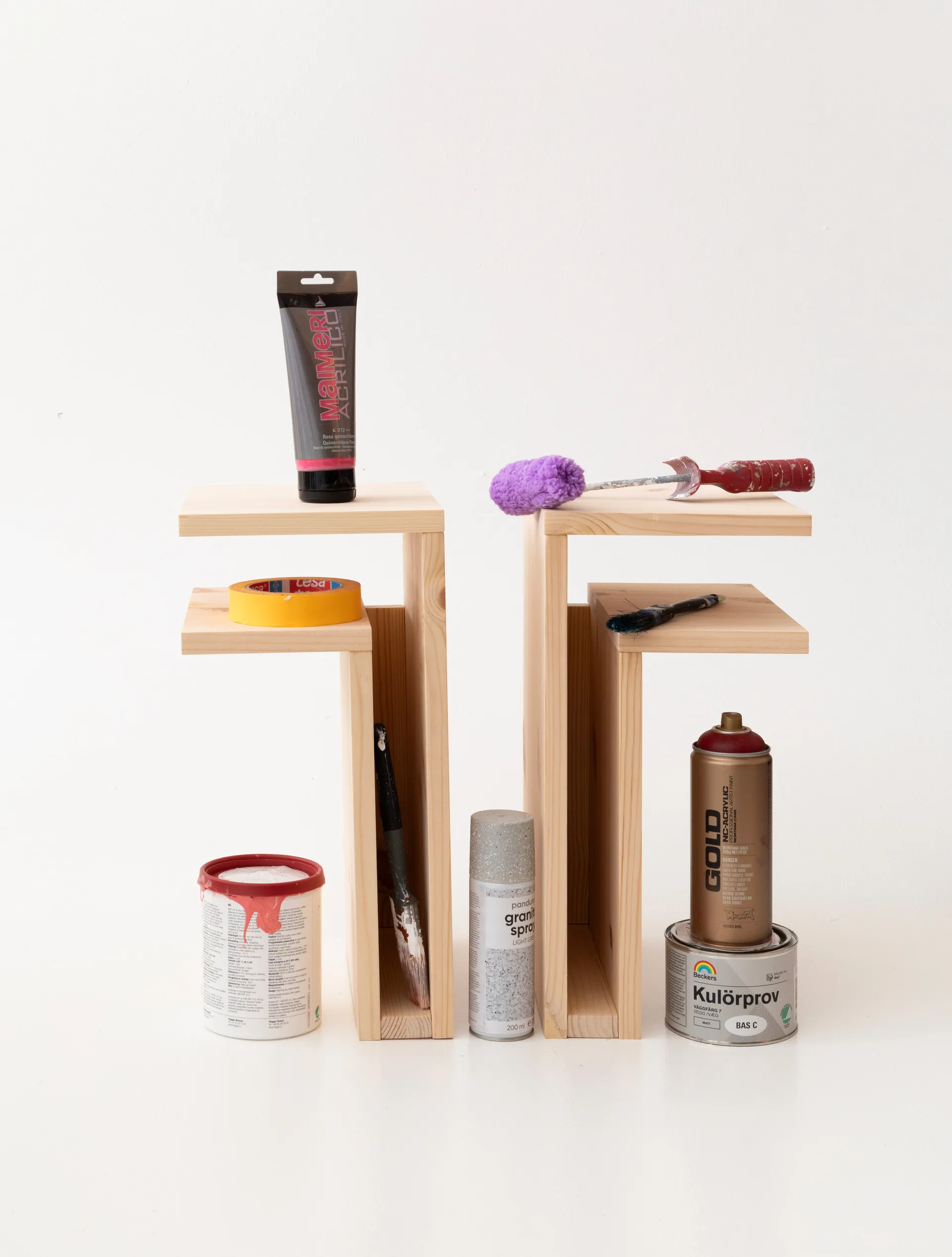 F-shelf Play DIY wall shelf, Pine, left Maze