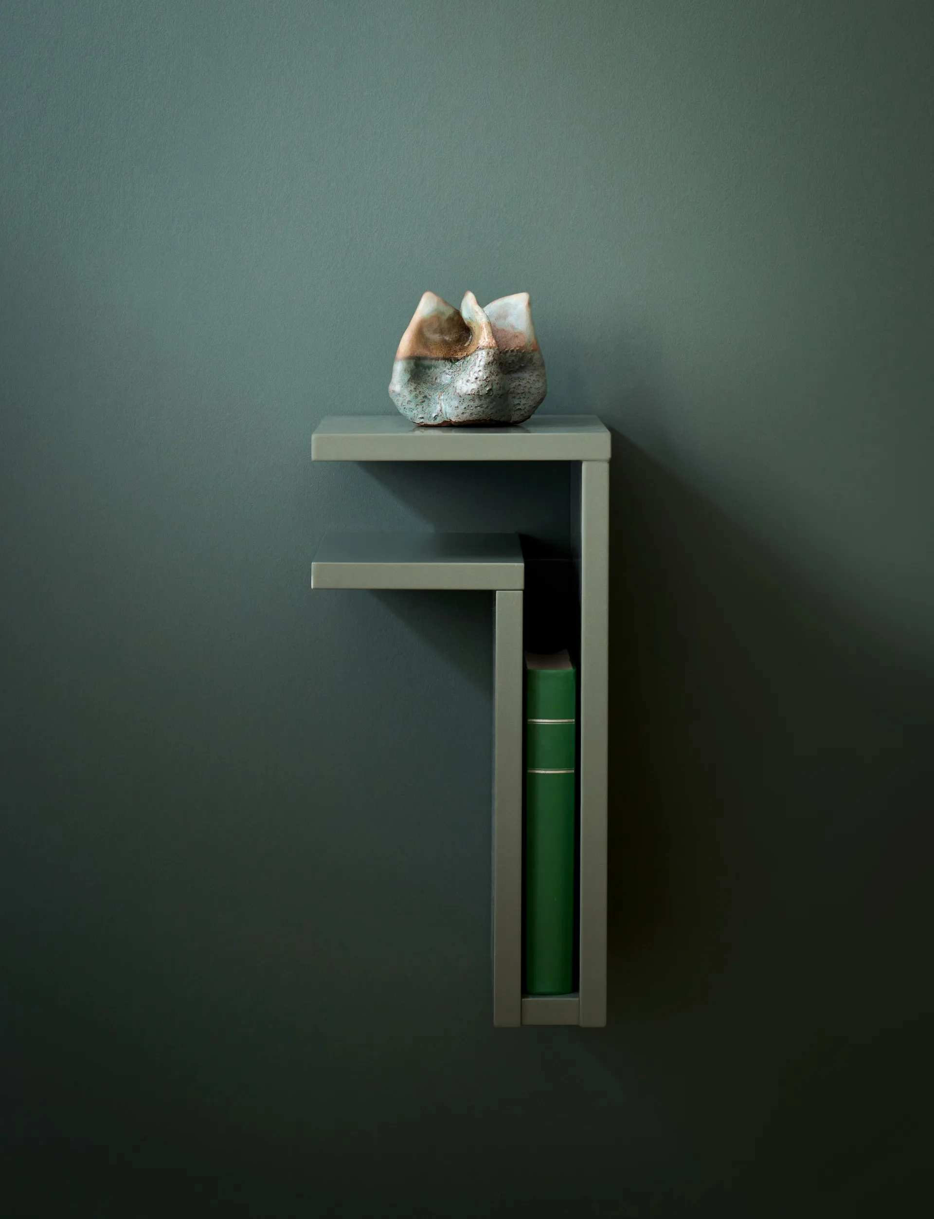 F-shelf wall shelf green grey, Shelf to left Maze