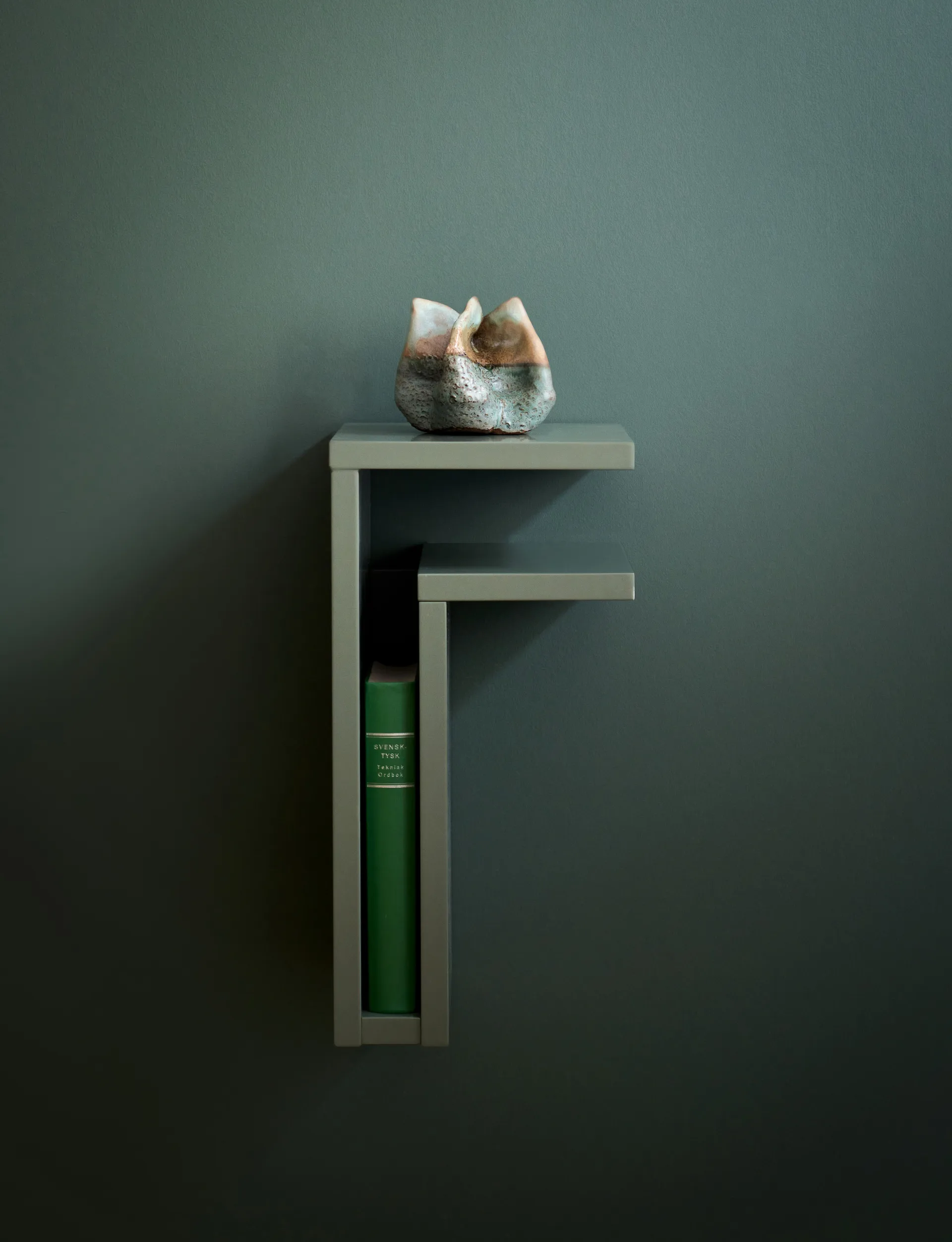 F-shelf wall shelf green grey, Shelf to right Maze
