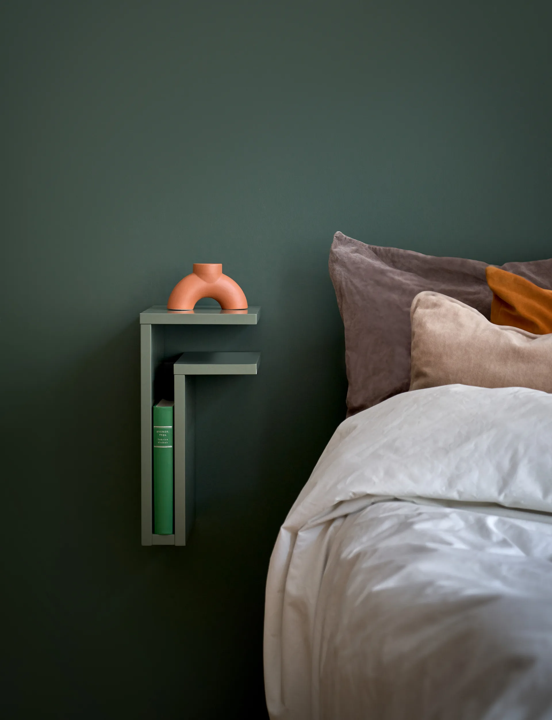 F-shelf wall shelf green grey, Shelf to right Maze