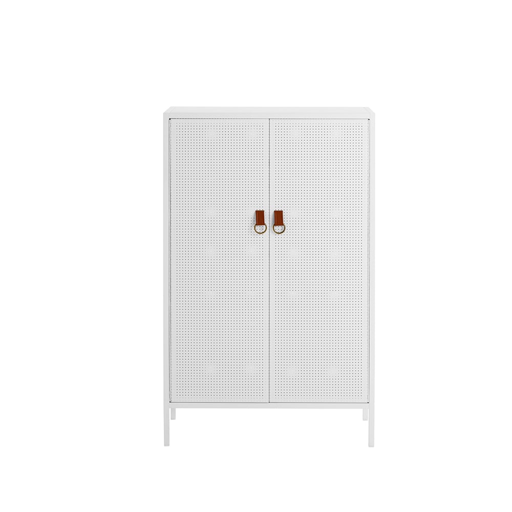 Maze Francis cabinet White. leather | Scandinavian Design | Display & glass cabinets | White