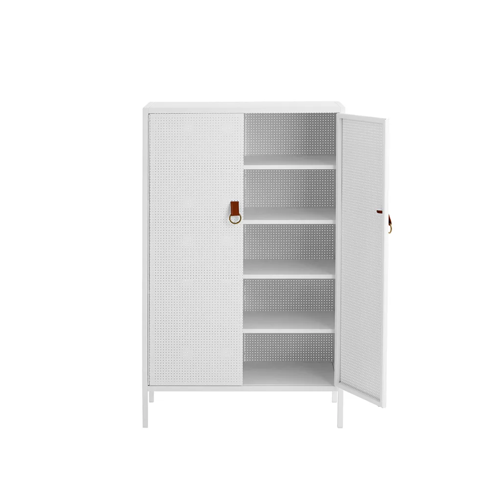 Francis cabinet, White. leather Maze