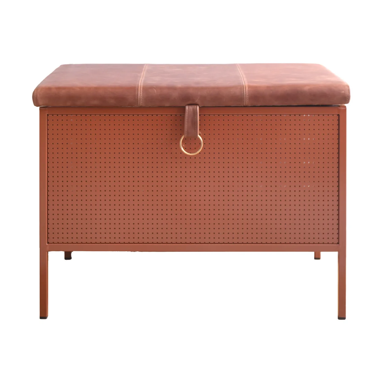 Maze Frank storage bench Cinnamon-vintage cognac | Scandinavian Design | Benches | Brown