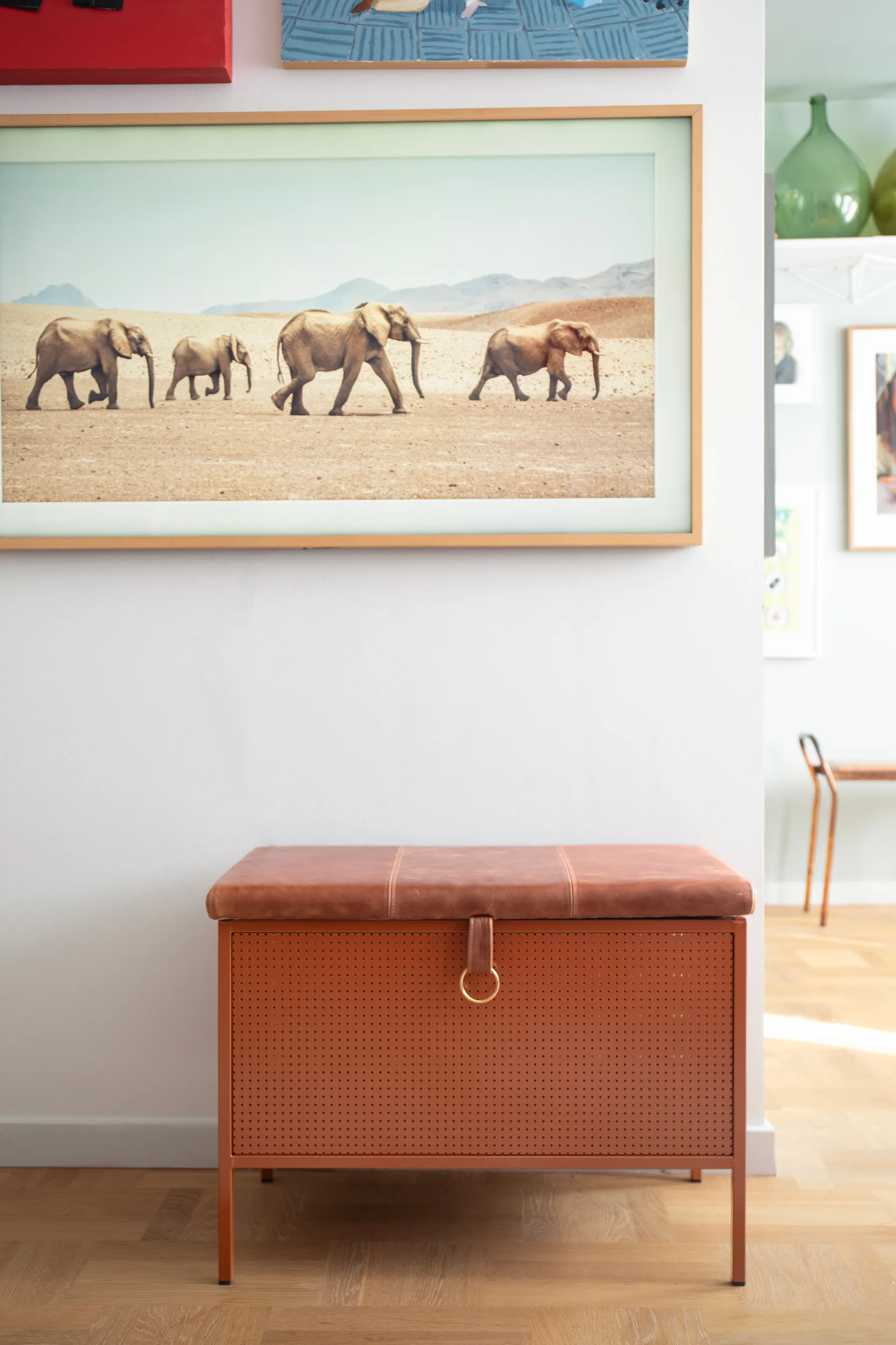 Frank storage bench, Cinnamon-vintage cognac Maze
