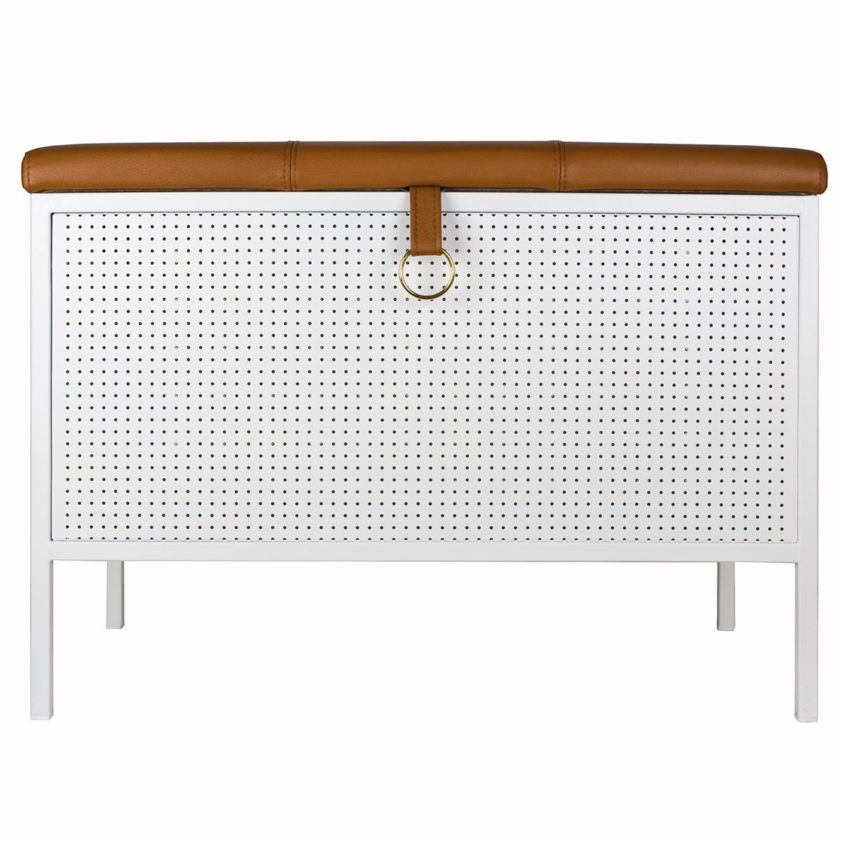 Maze Frank storage bench White-Cognac | Scandinavian Design | Benches | White