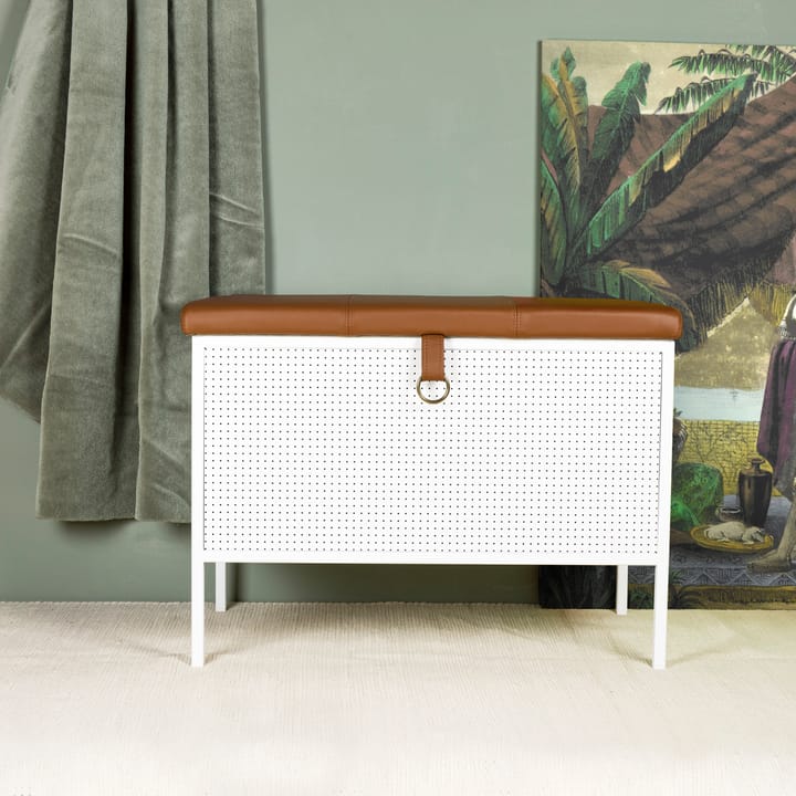 Frank storage bench - White-Cognac - Maze