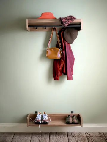 Gentle coat rack - Walnut, 78x15x32 cm - Maze