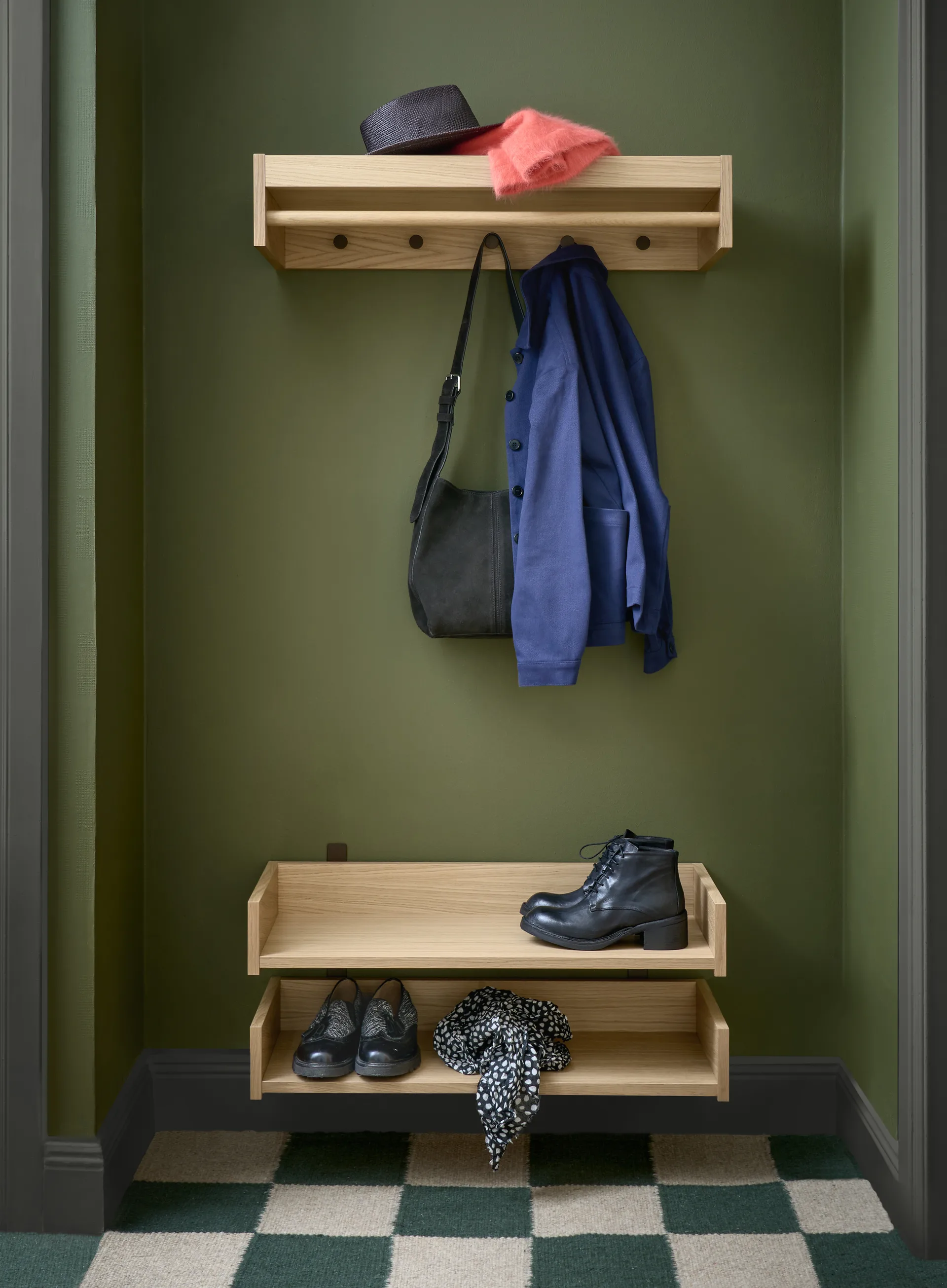 Gentle shoe rack, Oak, 78x8x30 cm Maze
