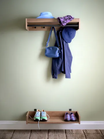 Gentle shoe rack - Walnut, 78x8x30 cm - Maze
