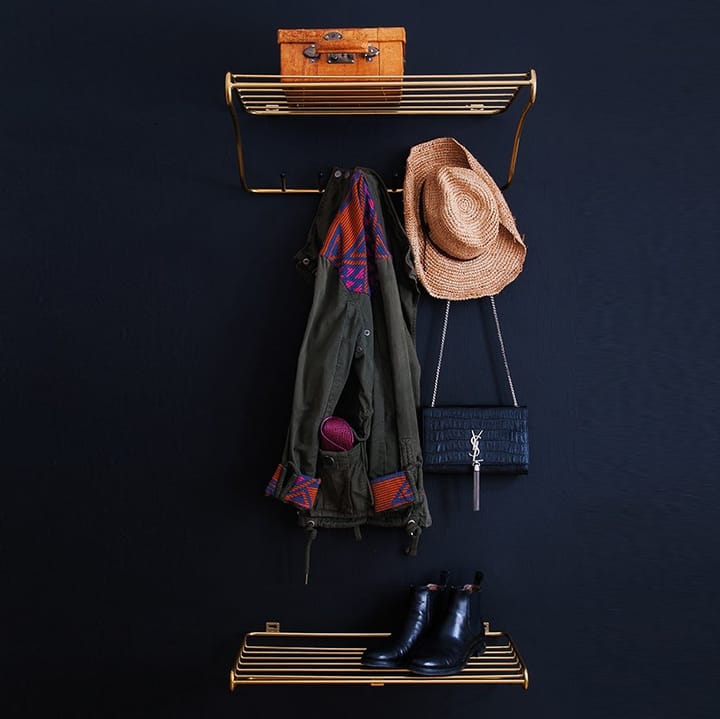 Hat rack shelf - brass - Maze