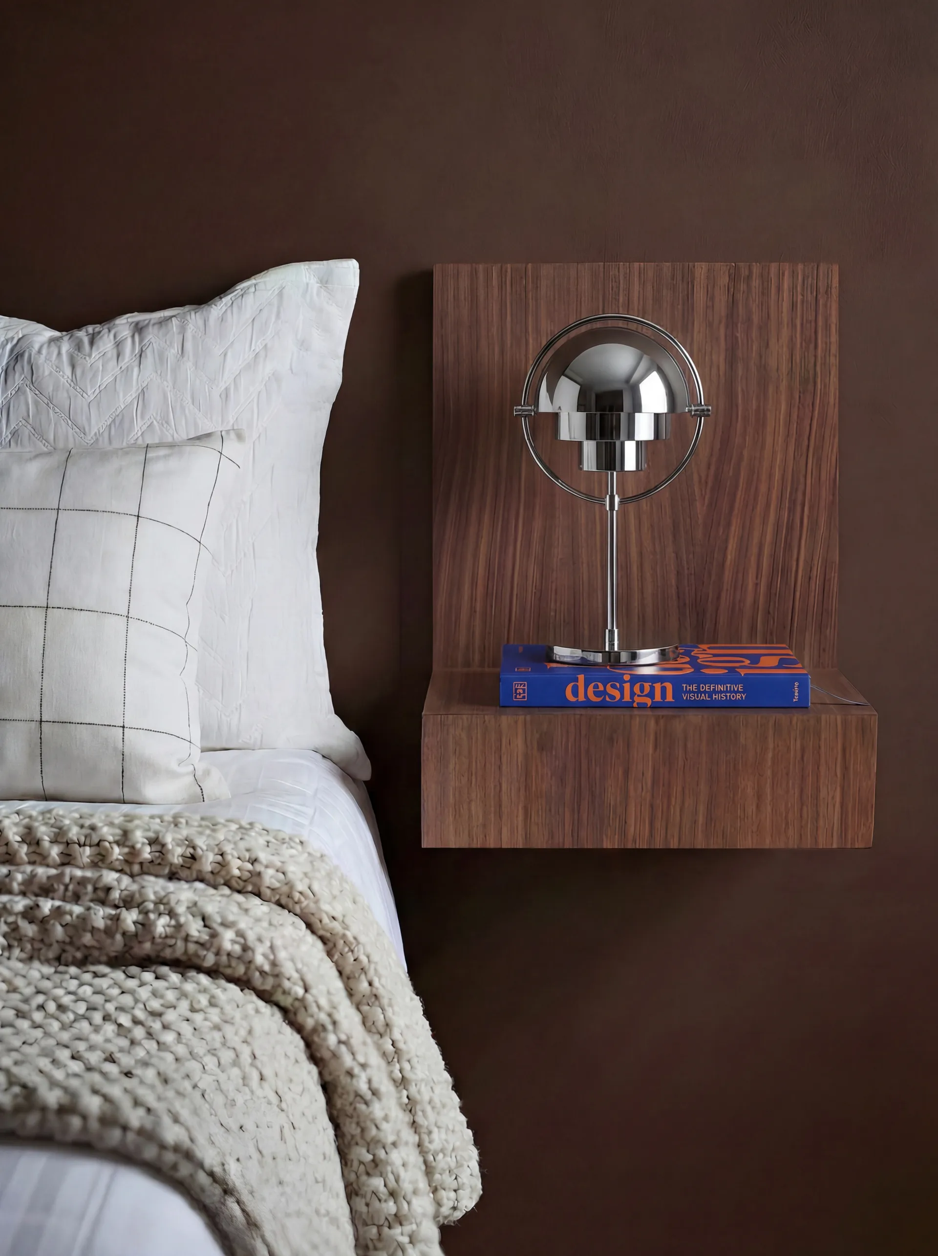 L-shelf wall shelf, Walnut, 30x38x29 cm Maze