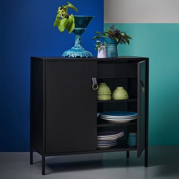 Liza cabinet - Black. Leather details - Maze