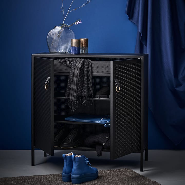 Liza cabinet - Black. Leather details - Maze