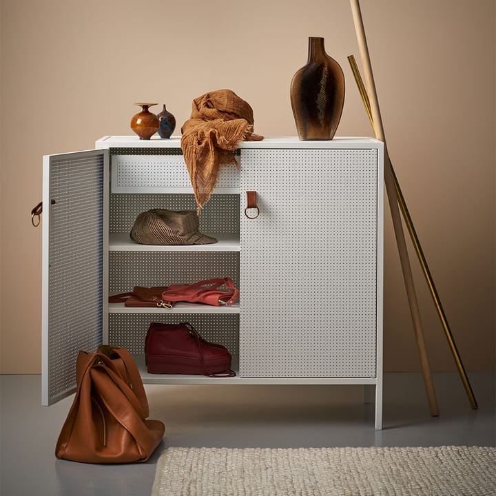 Liza cabinet, White. leather details Maze