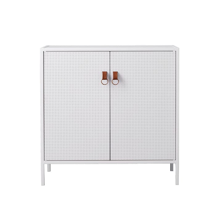 Liza cabinet - White. leather details - Maze