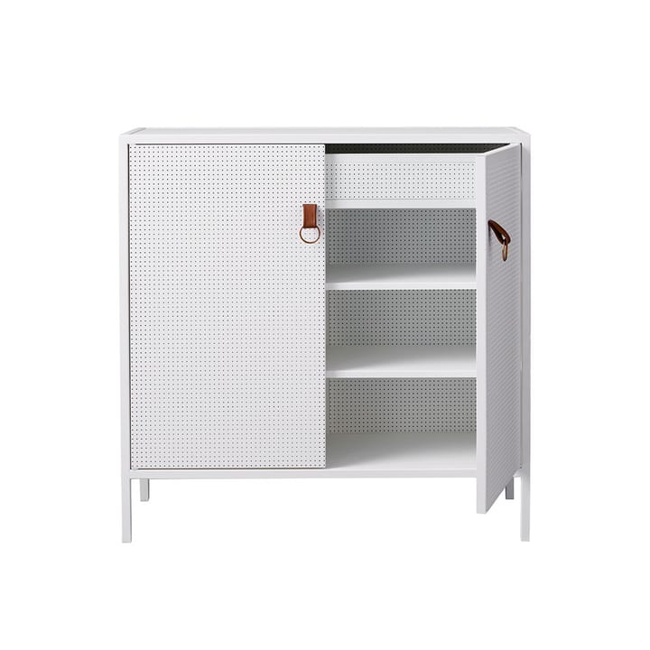 Liza cabinet - White. leather details - Maze