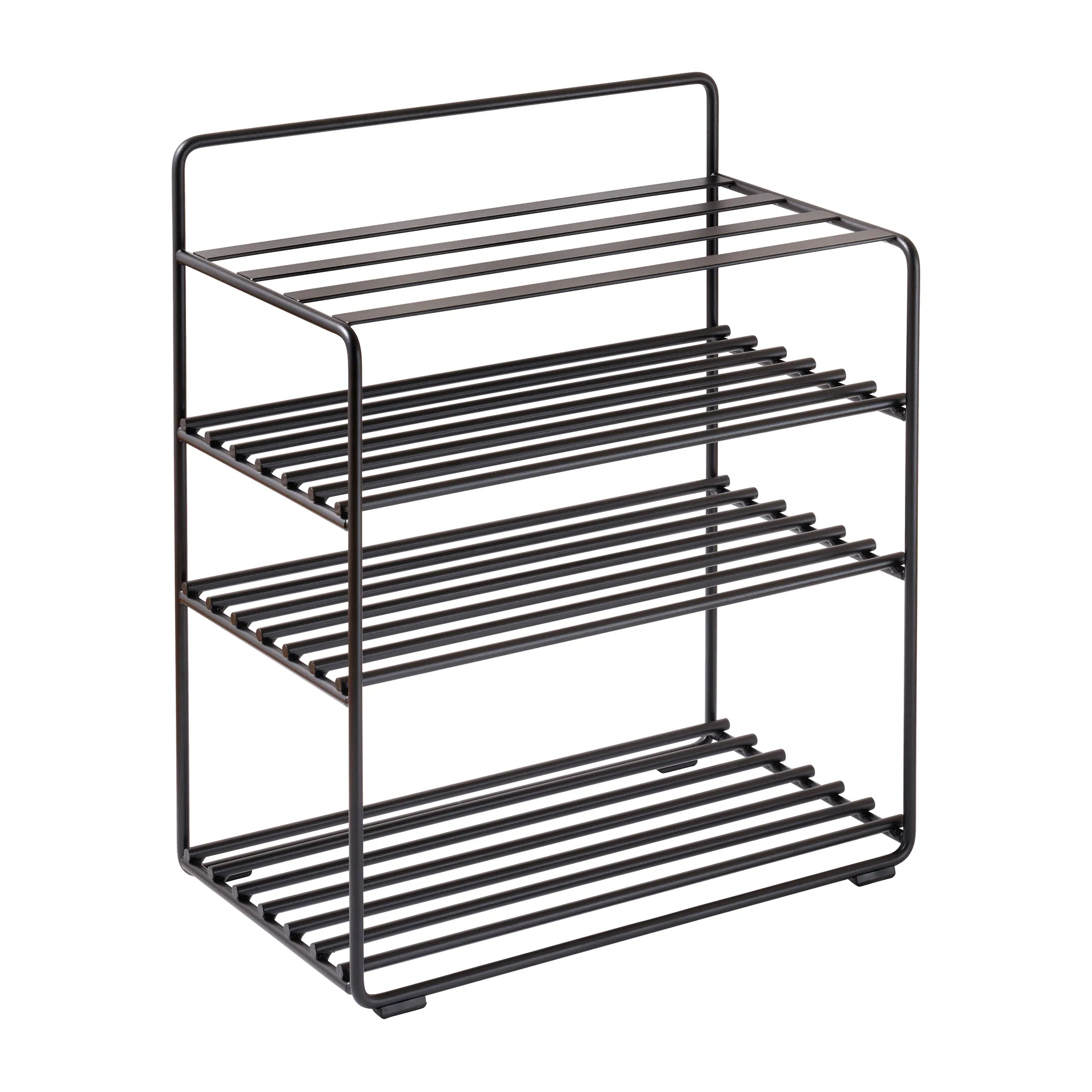 Lower East Seat shelf-stool 50x28x58 cm, Black-cognac leather Maze