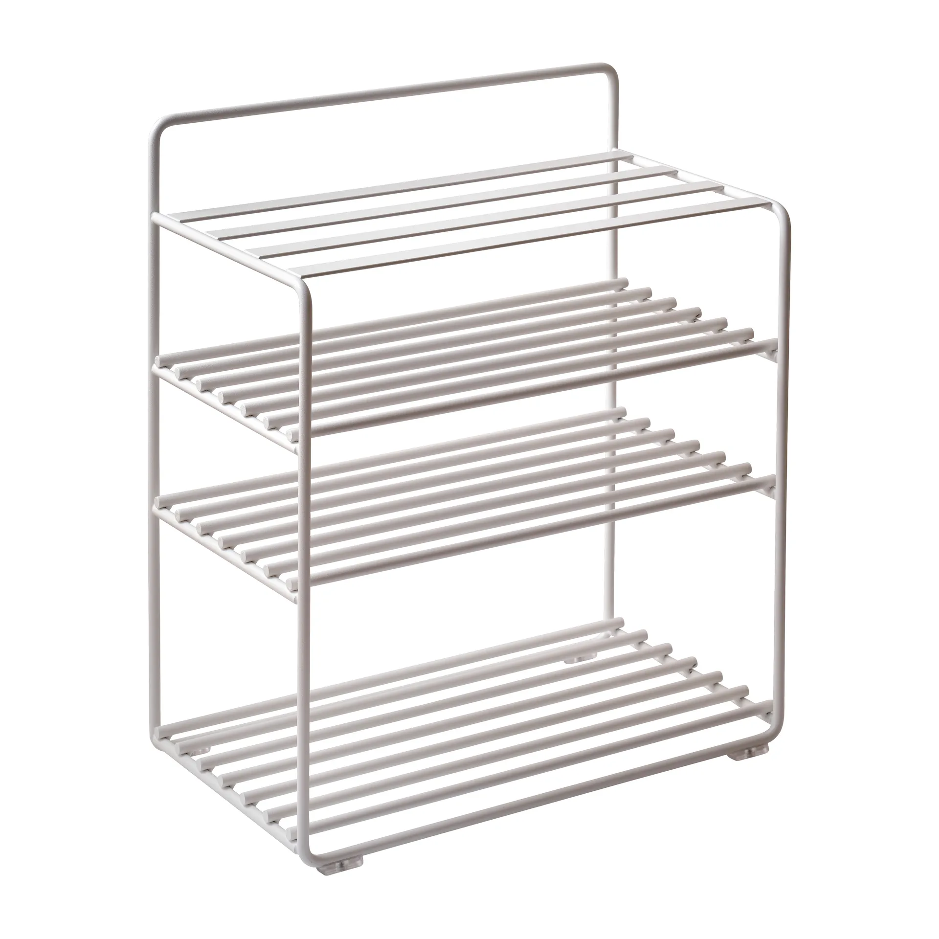 Lower East Seat shelf-stool 50x28x58 cm, White-cognac leather Maze