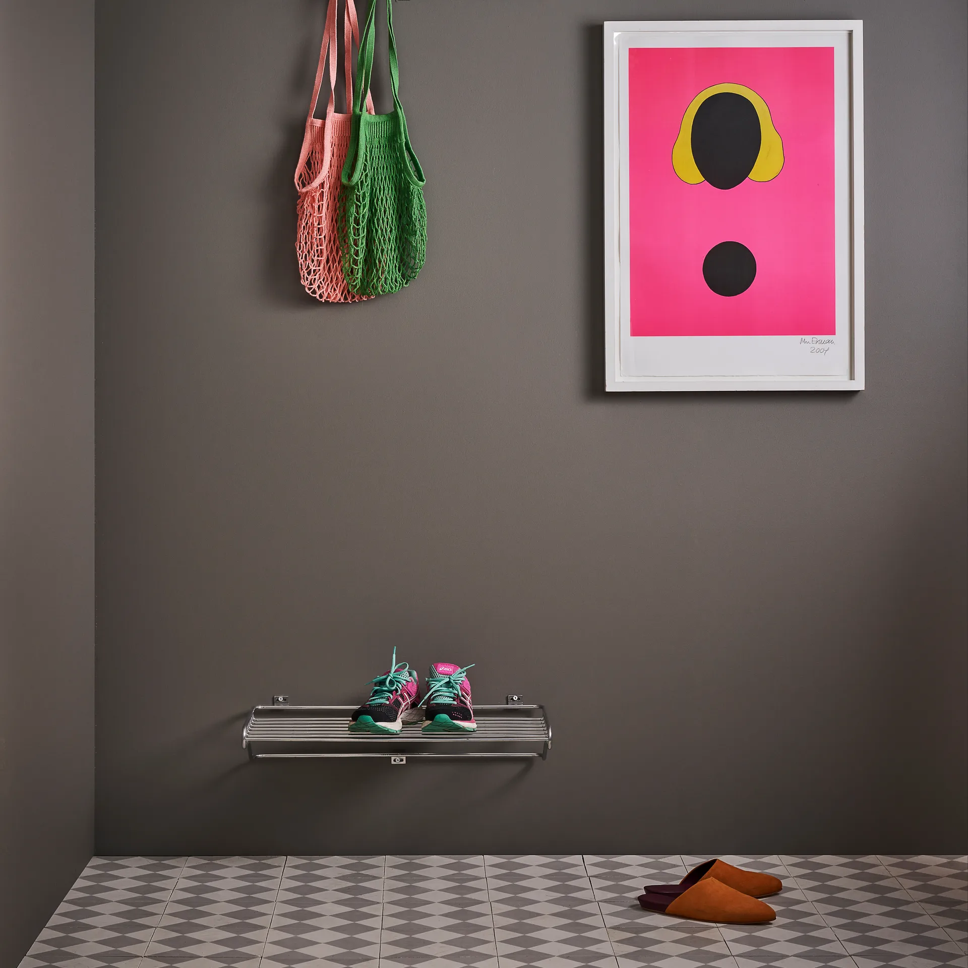 Maze shoe shelf, chrome Maze