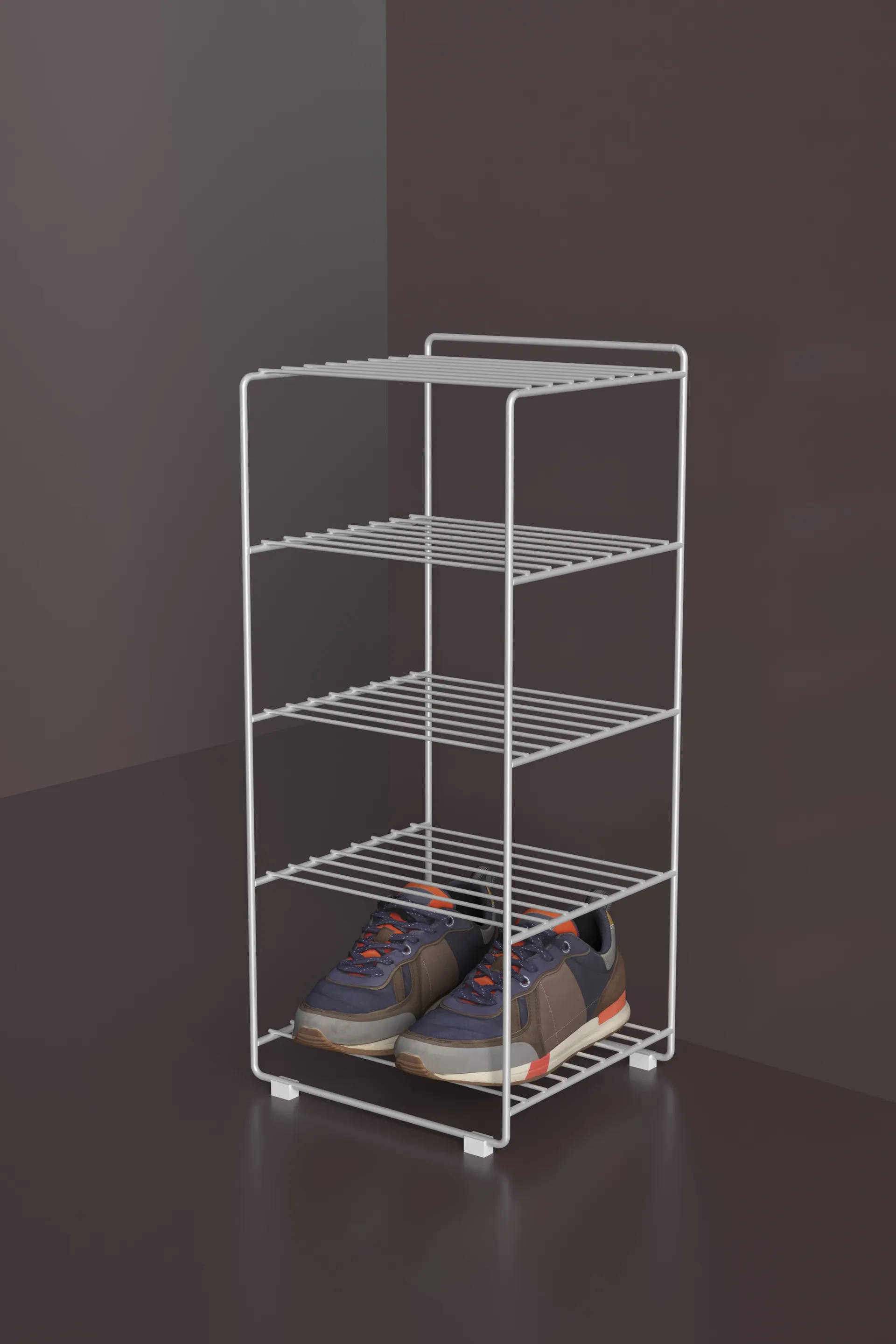 Maze Shoescraper shoe shelf, White Maze