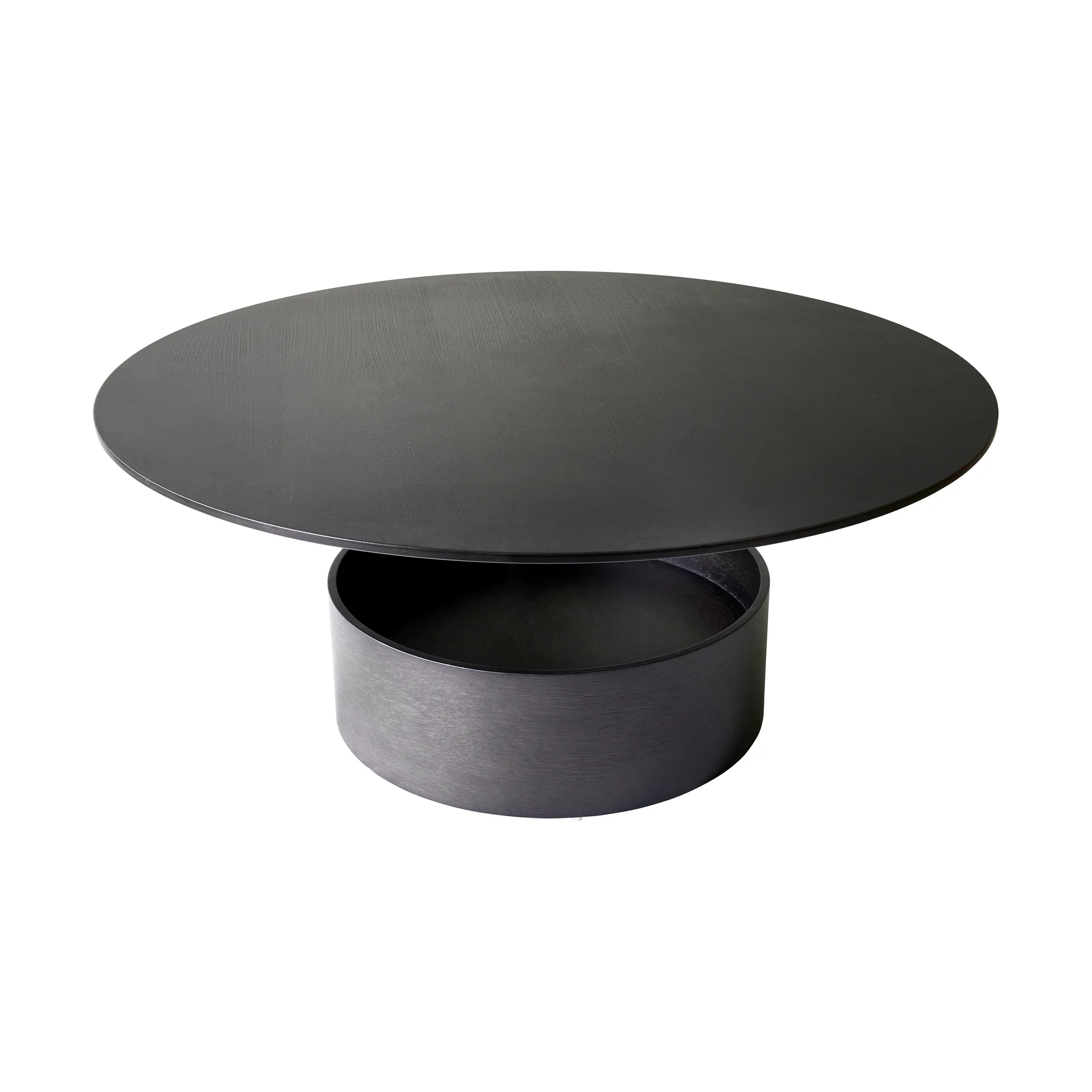 Parasol L coffee table Ø90 cm, Dark stained oak Maze