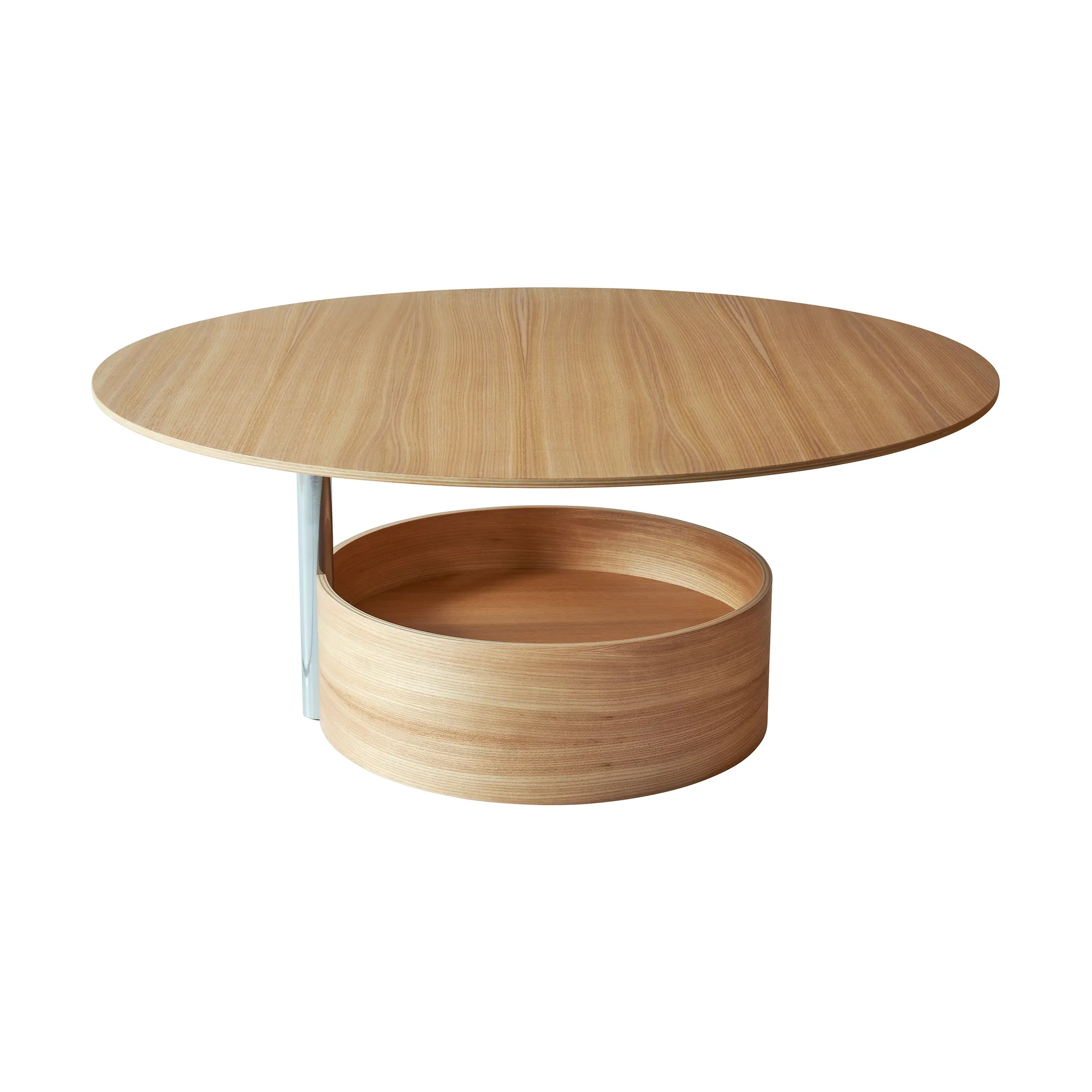Parasol L coffee table Ø90 cm, Oak Maze