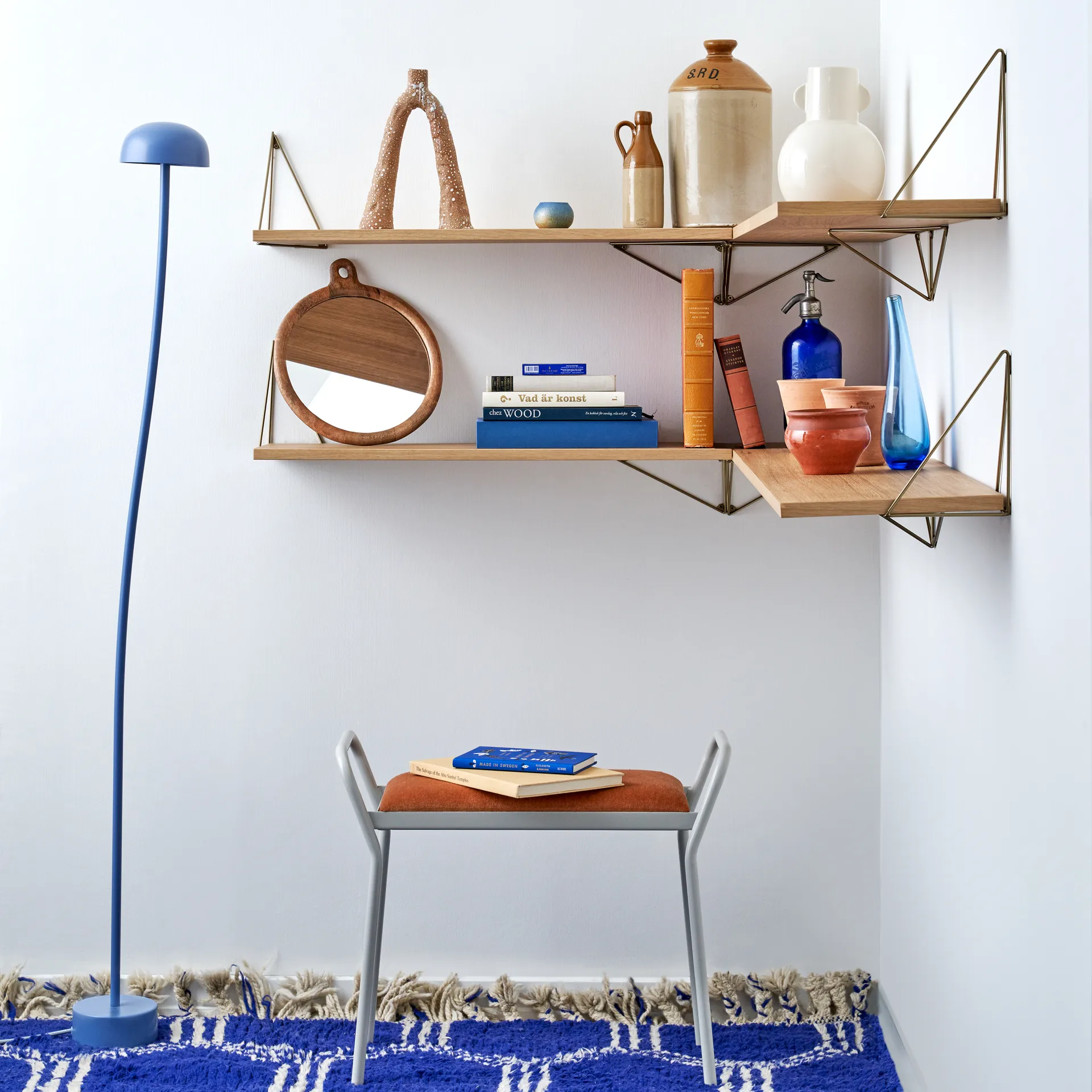 Pythagoras brackets, 2-pack, brass Maze