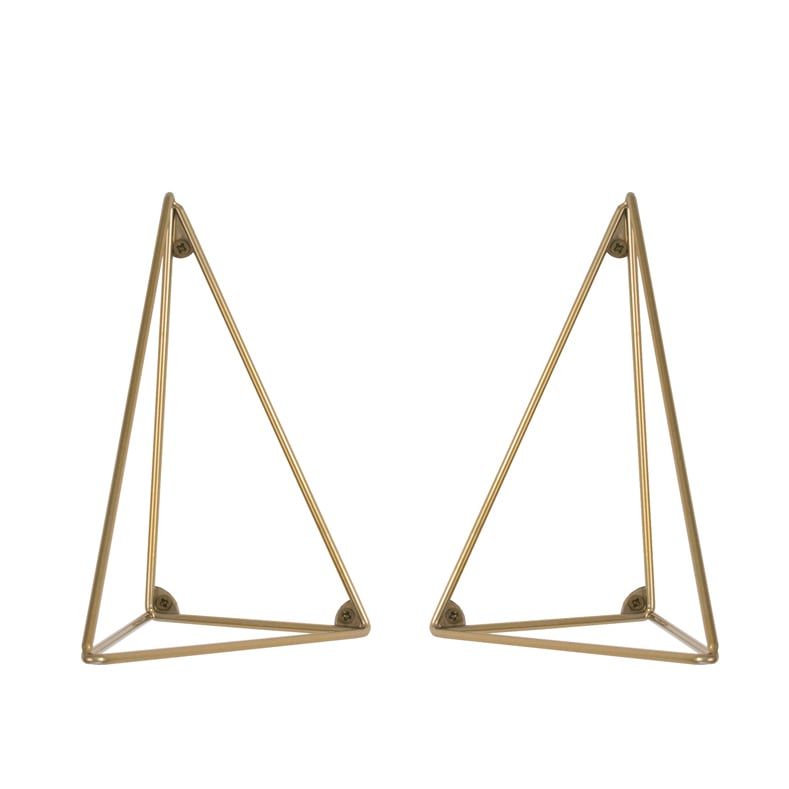 Maze Pythagoras brackets, 2-pack brass | Scandinavian Design | Shelves & shelving systems | Gold-coloured