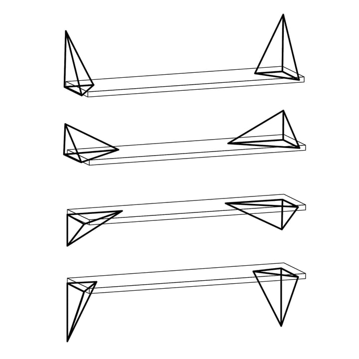 Pythagoras brackets, 2-pack - brass - Maze