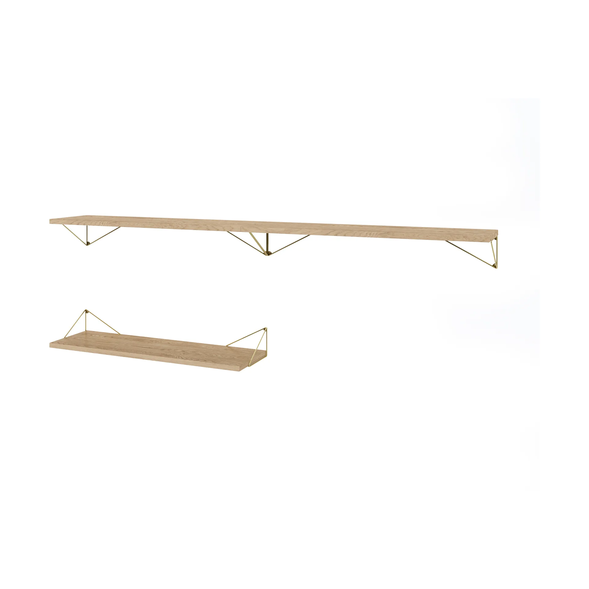 Pythagoras Bundle A shelving system oak-brass Maze