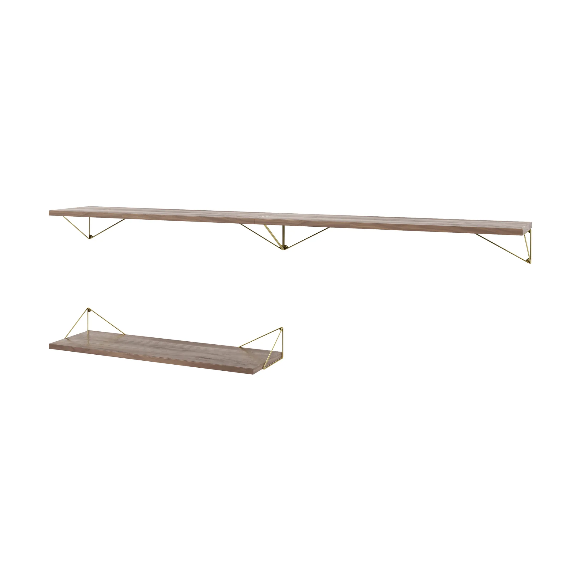 Pythagoras Bundle A shelving system walnut-brass,  Maze