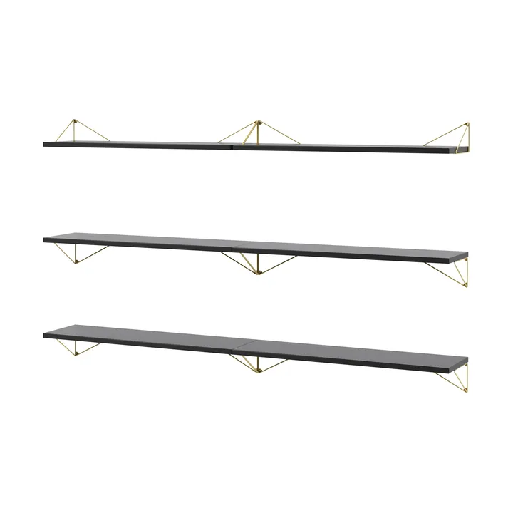 Pythagoras Bundle B shelving system black-brass - Maze