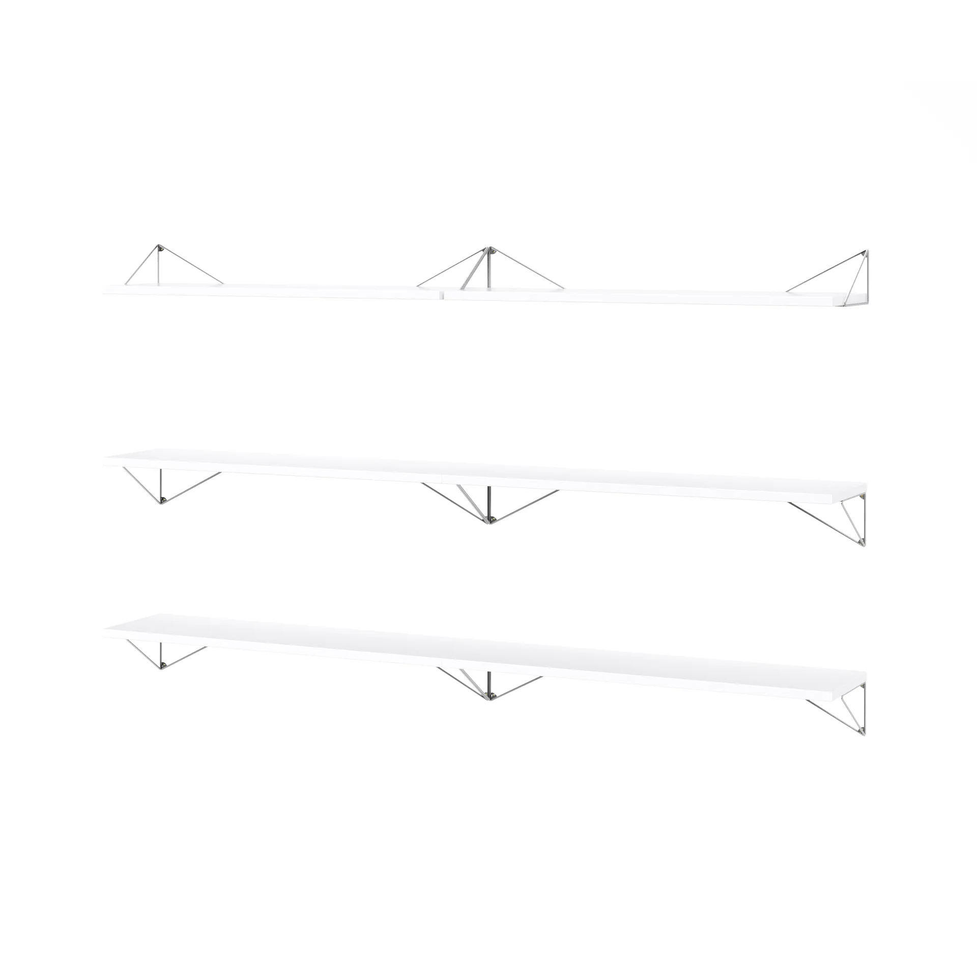 Pythagoras Bundle B shelving system white-chrome,  Maze