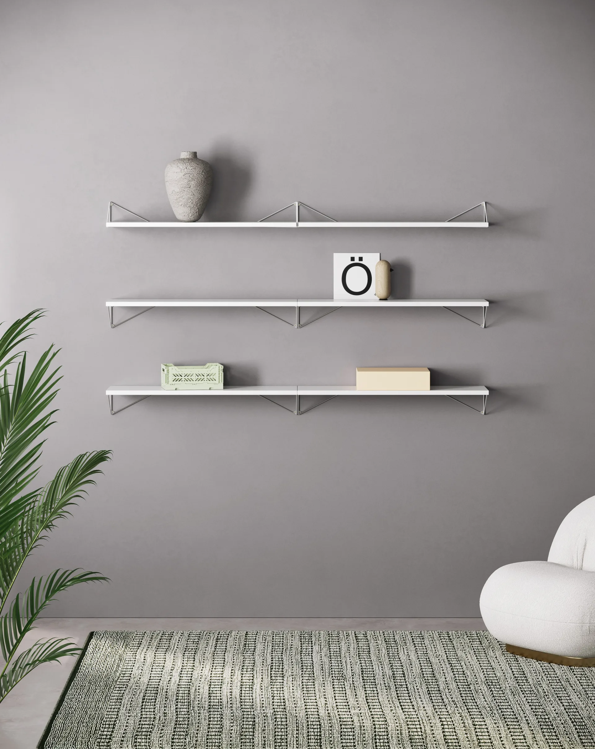 Pythagoras Bundle B shelving system white-white,  Maze