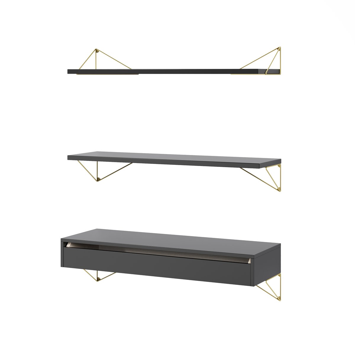 Maze Pythagoras Bundle C shelving system black-brass