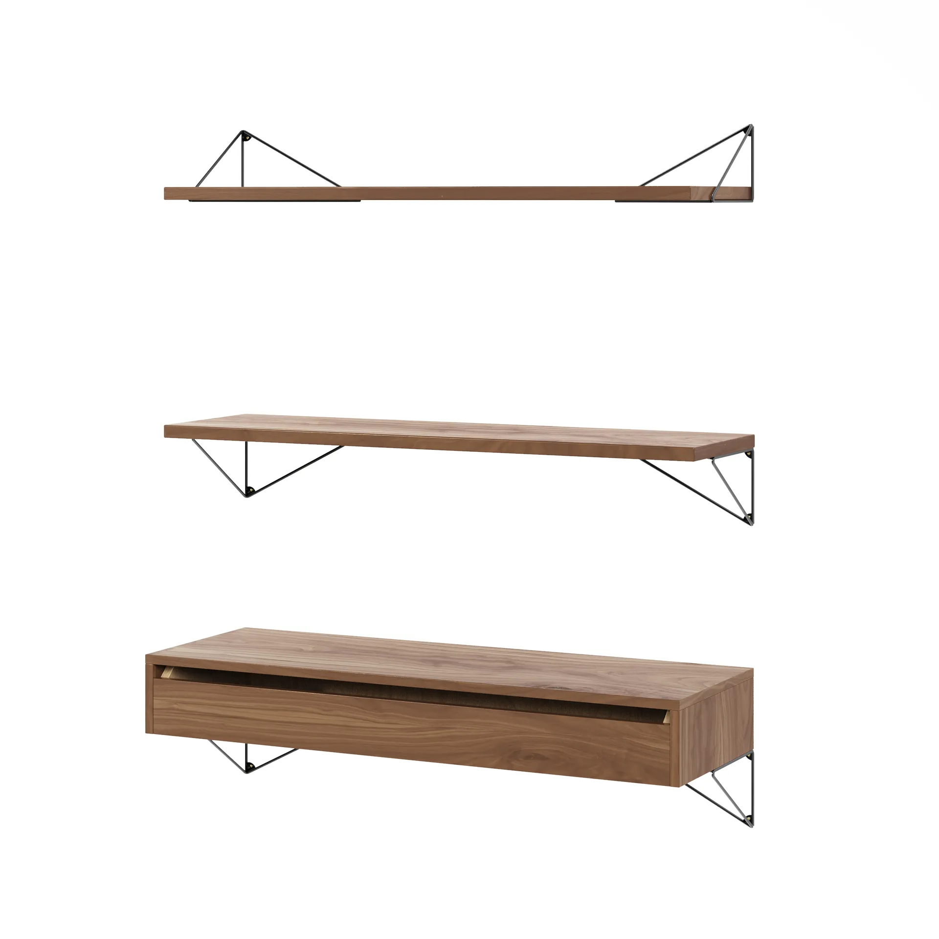 Pythagoras Bundle C shelving system walnut-black Maze