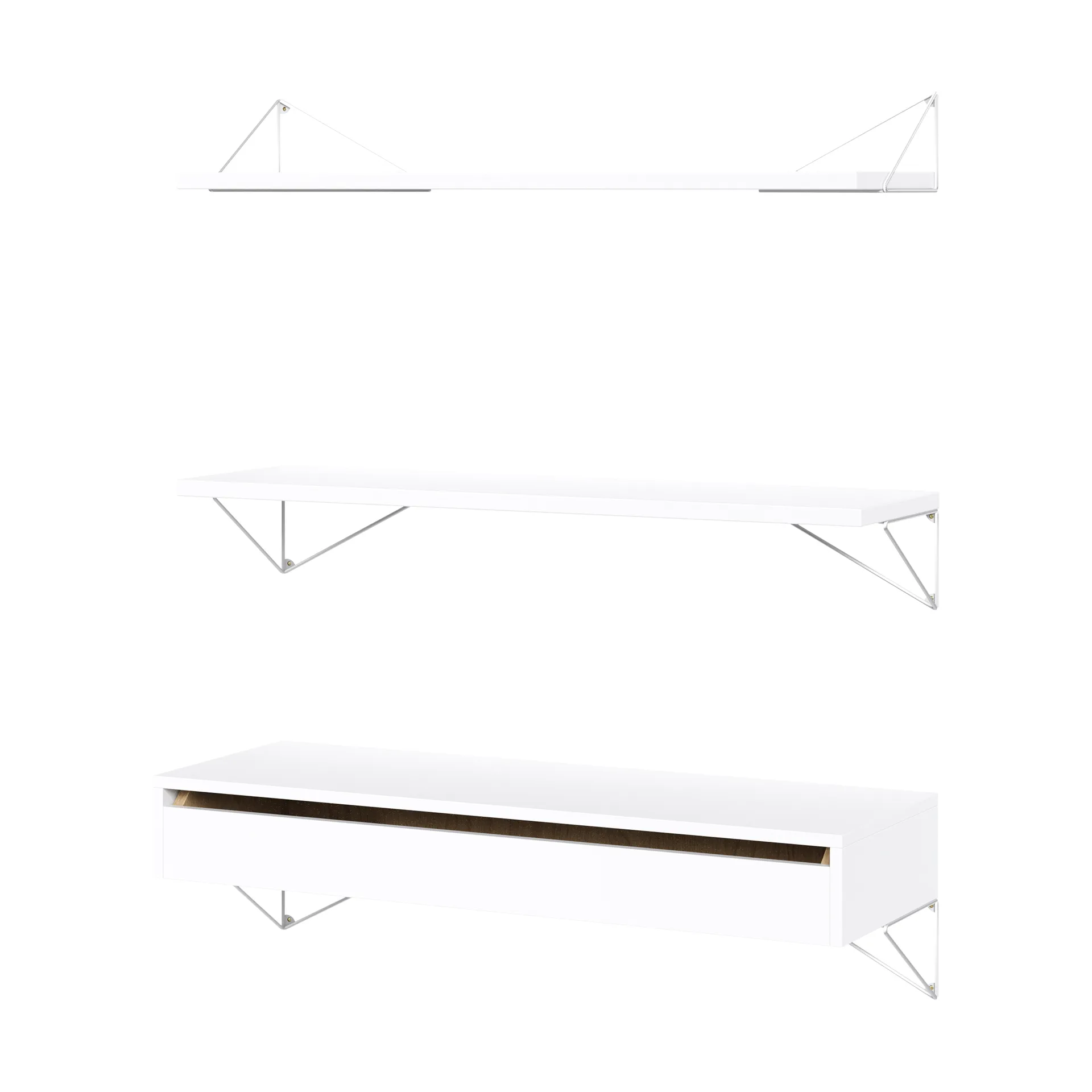 Pythagoras Bundle C shelving system white-white,  Maze