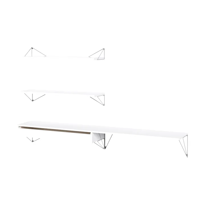 Pythagoras Bundle D shelving system white-chrome - Maze