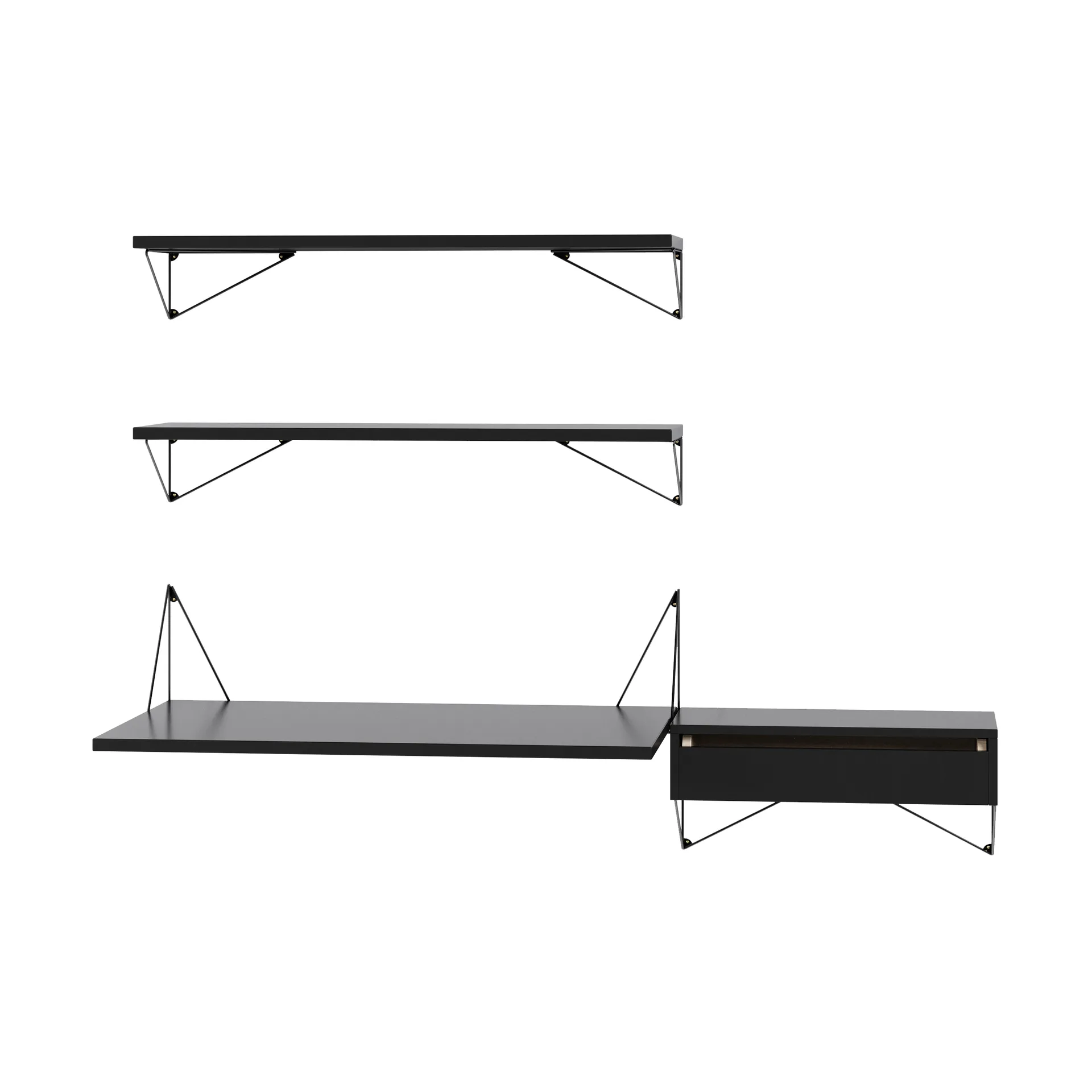 Pythagoras Bundle E shelving system black-black Maze