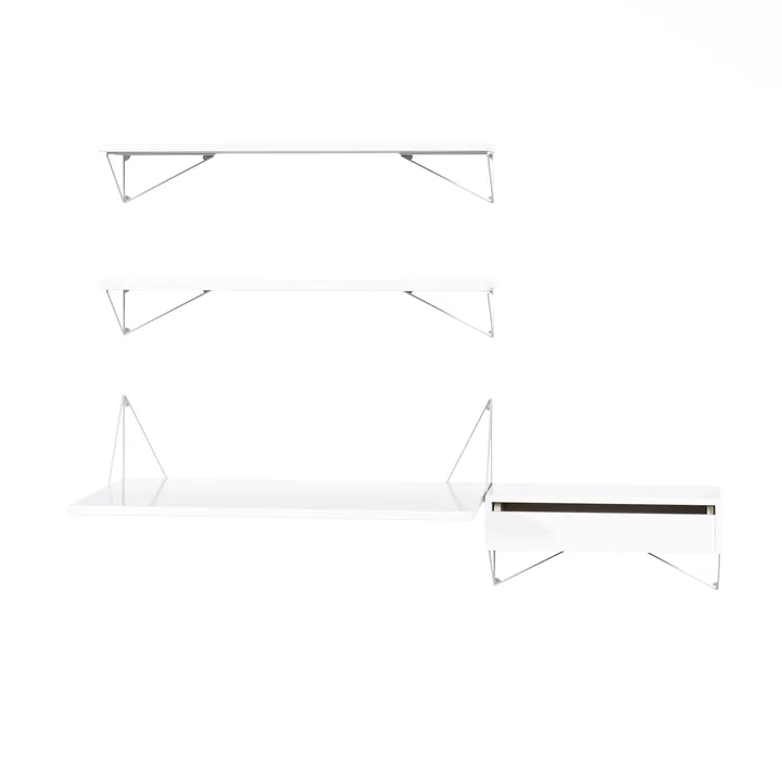 Pythagoras Bundle E shelving system white-white - Maze