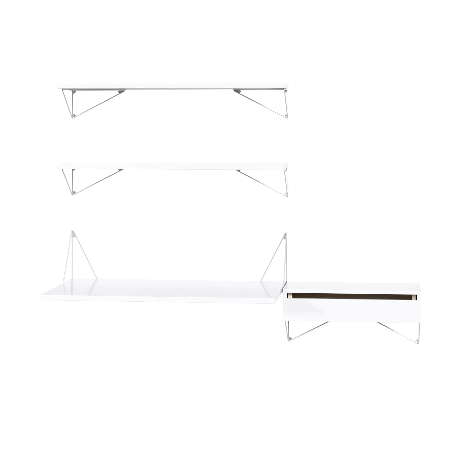 Pythagoras Bundle E shelving system white-white Maze
