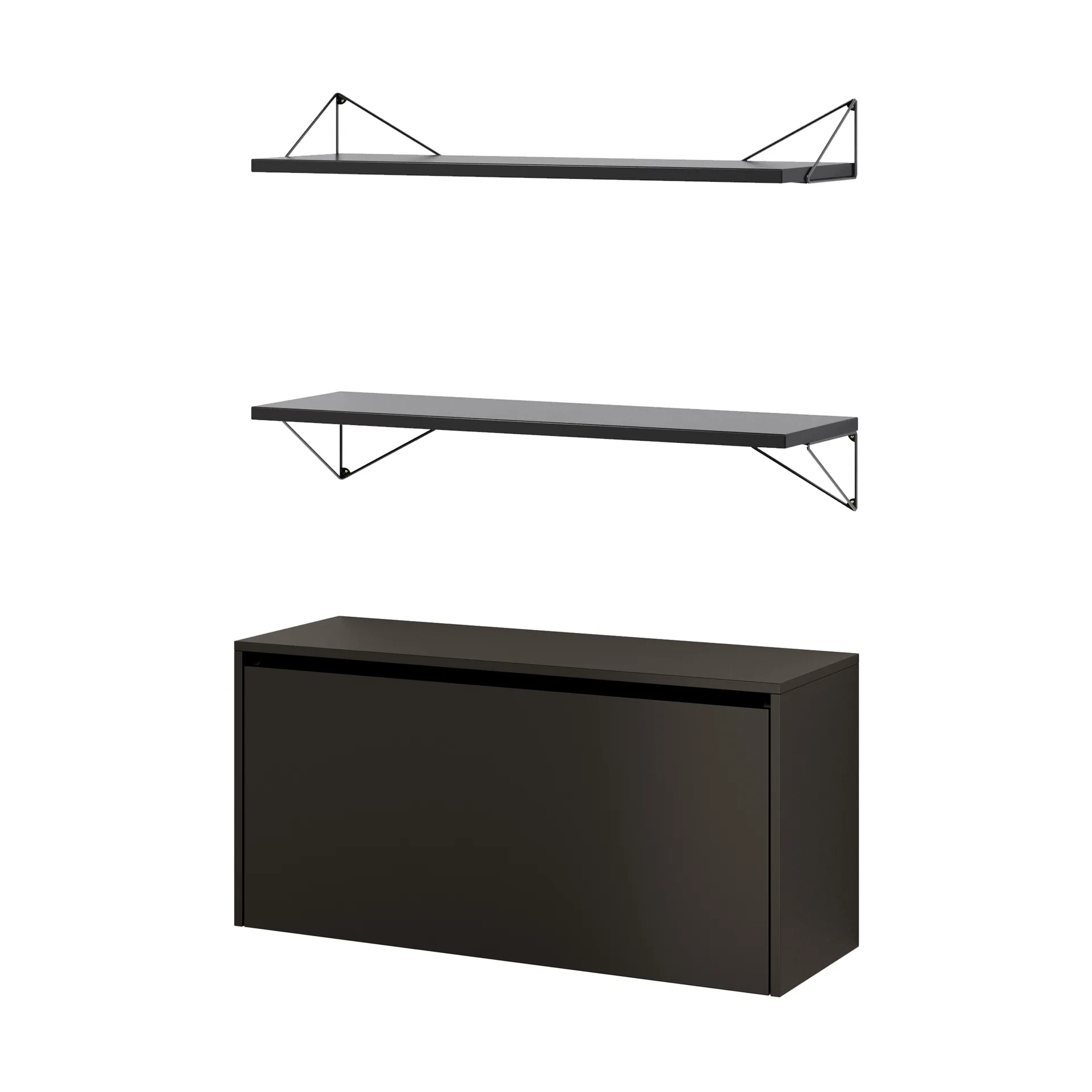 Pythagoras Bundle F shelving system black-black Maze