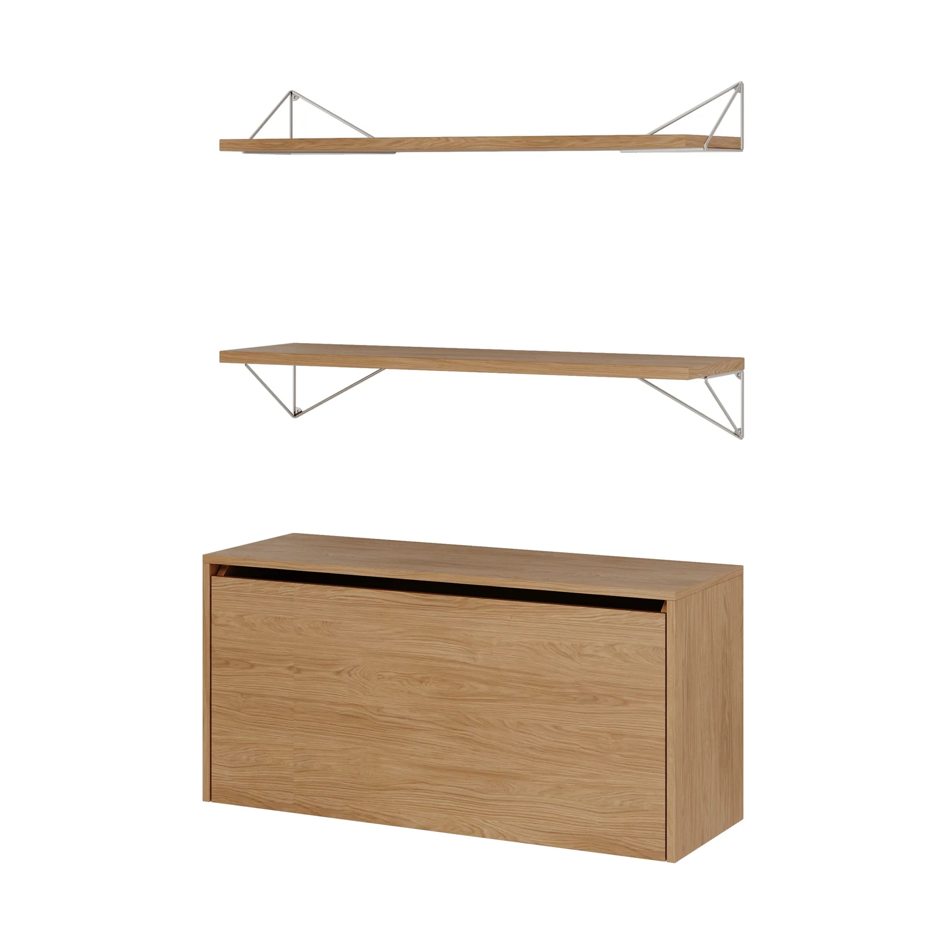 Pythagoras Bundle F shelving system oak-white Maze