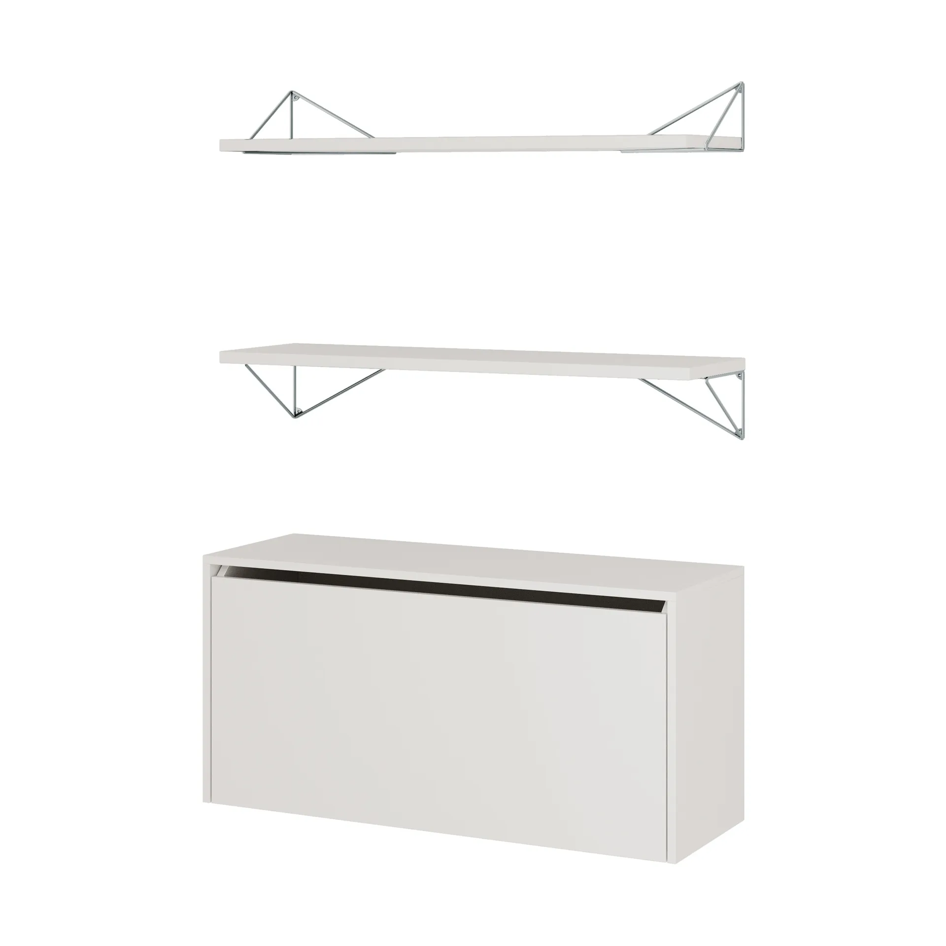 Pythagoras Bundle F shelving system white-chrome Maze