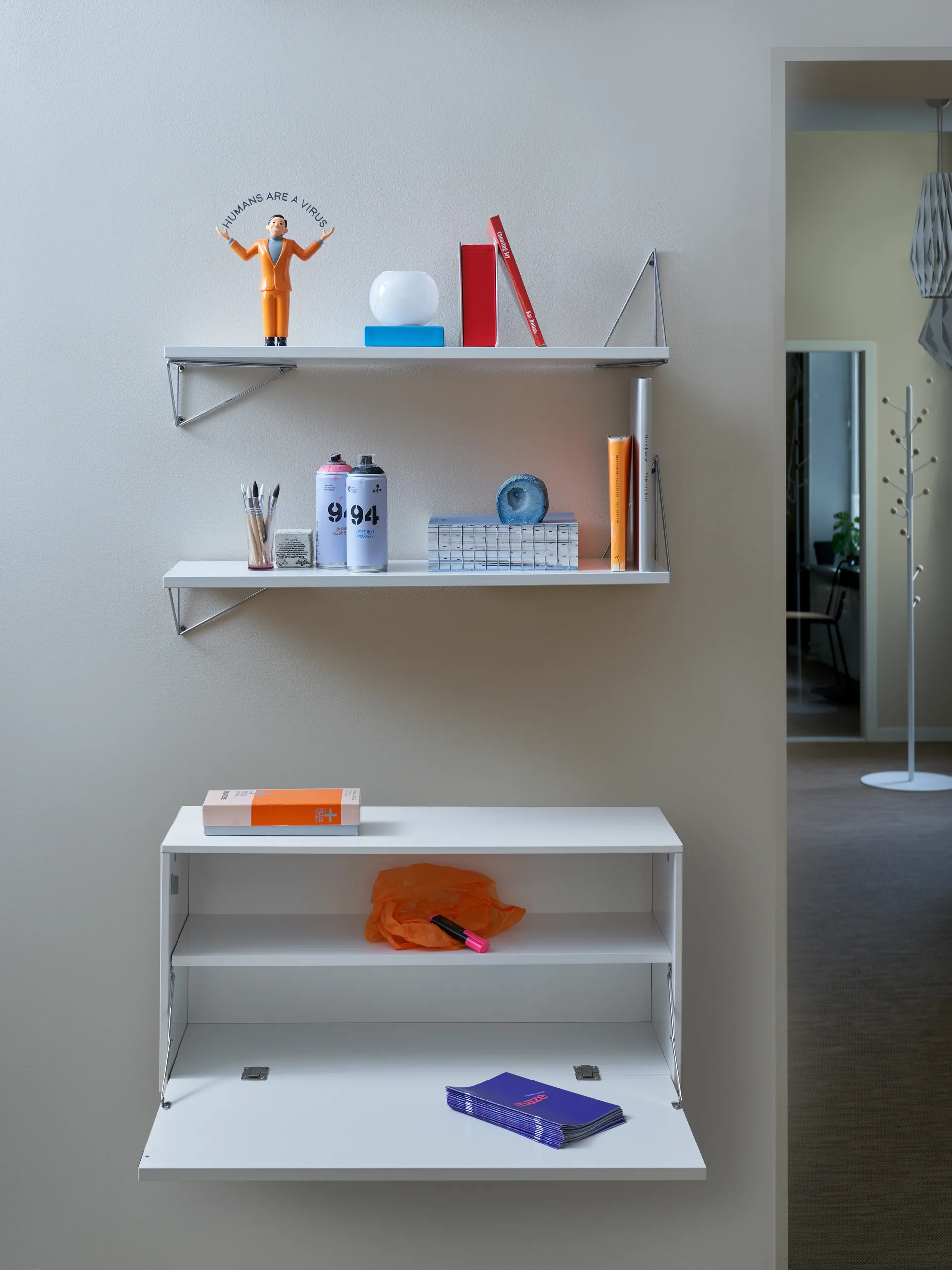 Pythagoras Bundle F shelving system white-white,  Maze