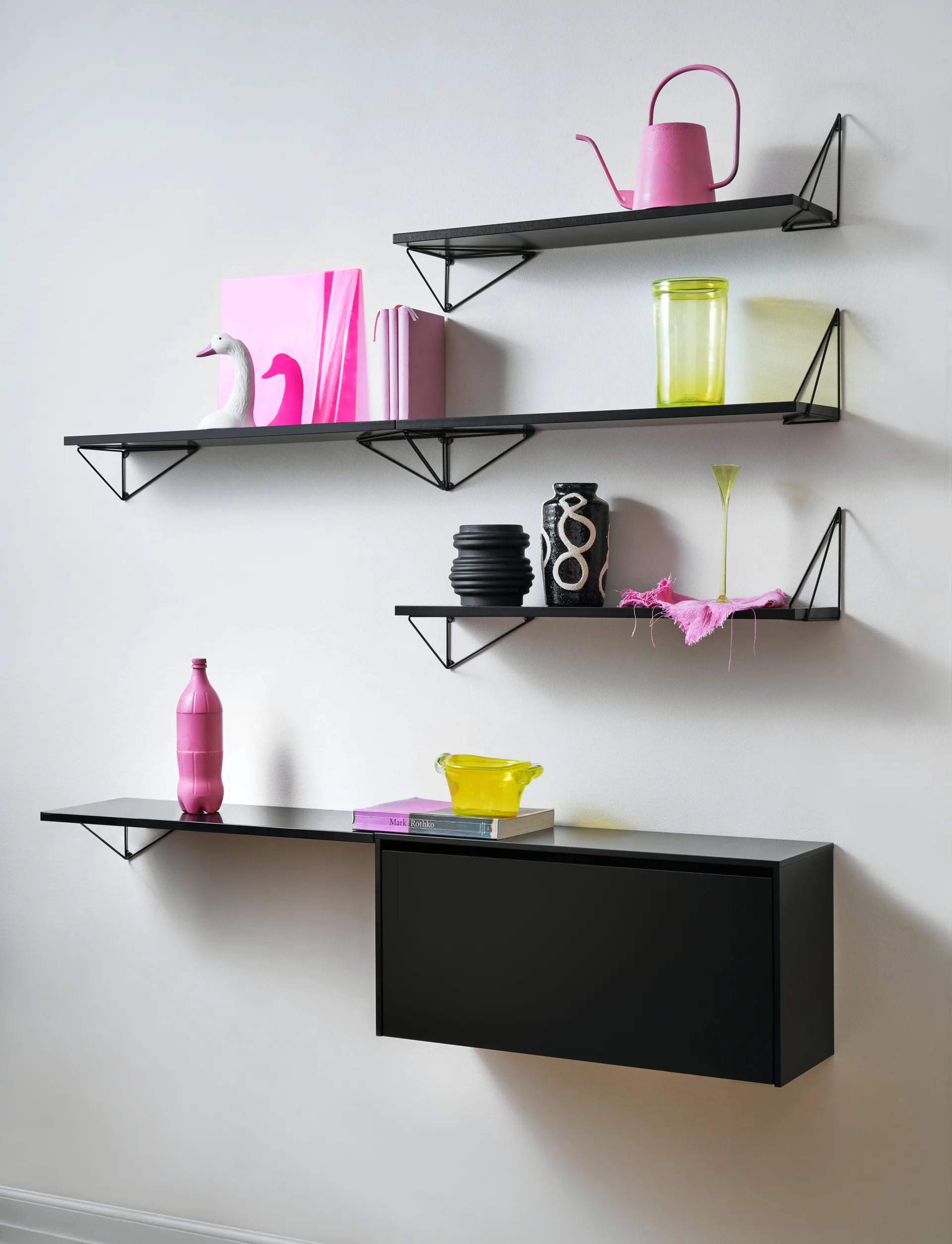 Pythagoras Cabinet wall cabinet 38x80 cm, Black Maze