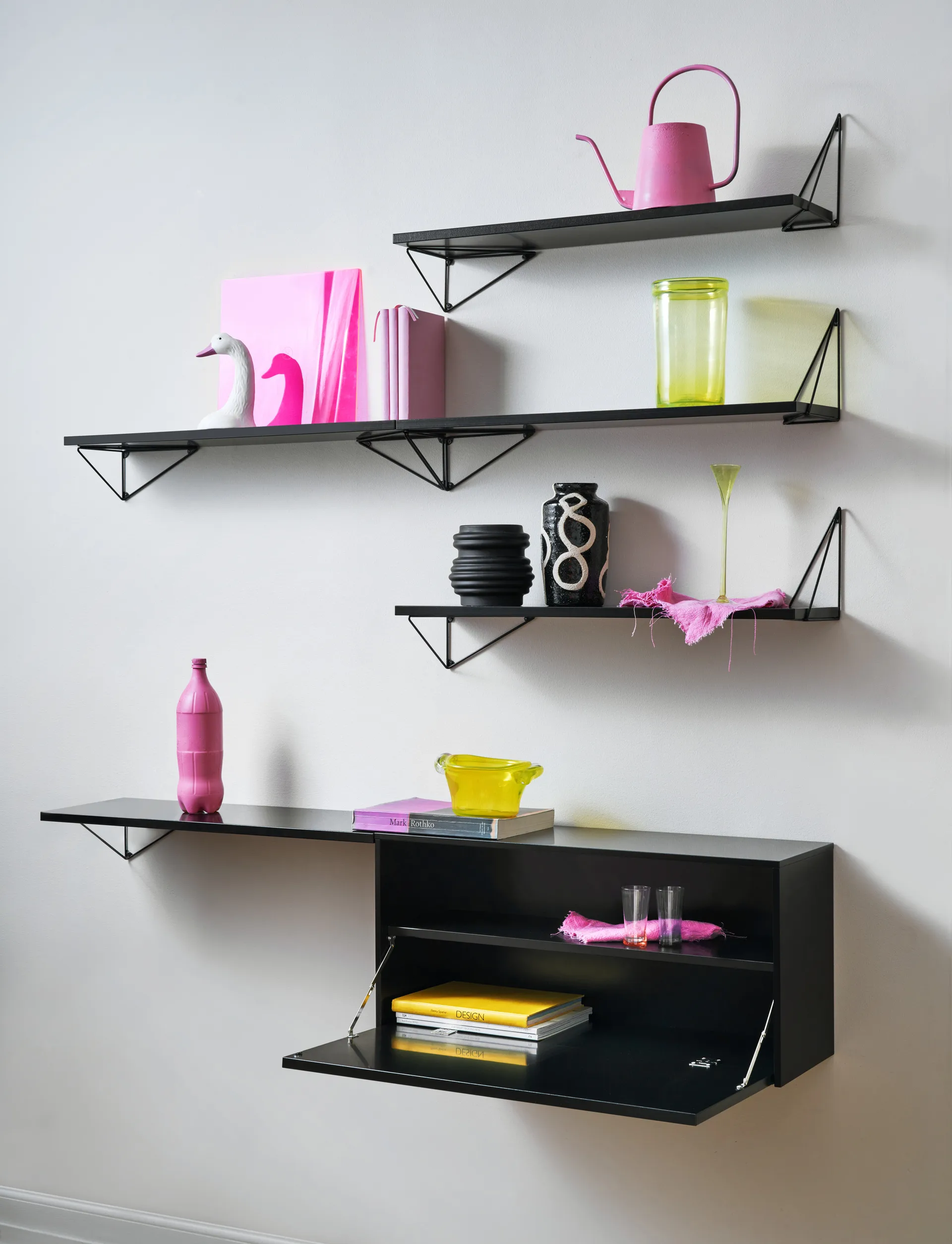 Pythagoras Cabinet wall cabinet 38x80 cm, Black Maze