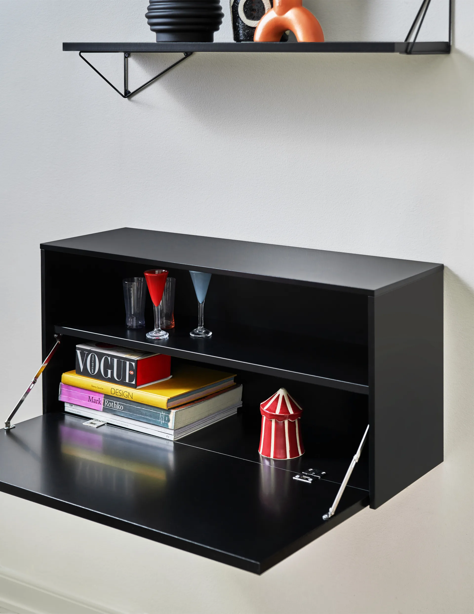 Pythagoras Cabinet wall cabinet 38x80 cm, Black Maze