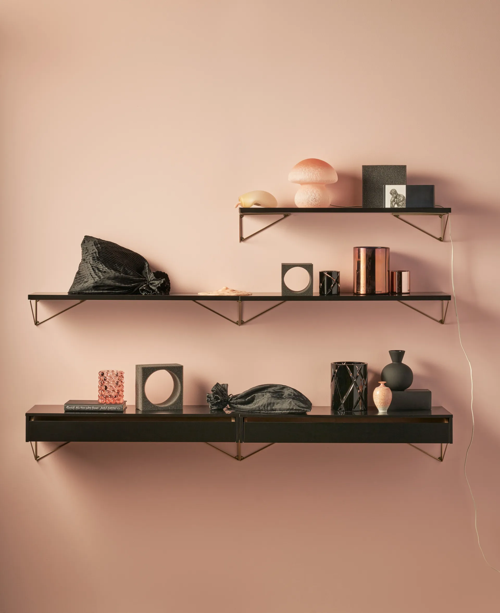 Pythagoras drawer L, black Maze